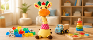 Colorful toys and games banner for kids playtime.