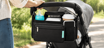 Large Stroller Storage Bag with Cup Holder