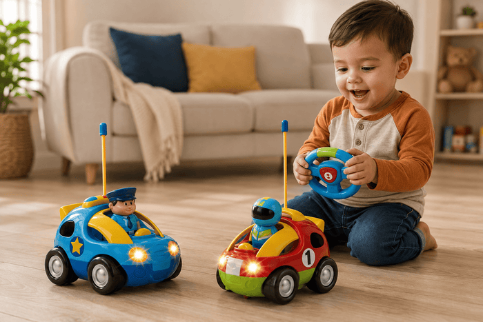 2 Pack Cartoon Remote Control Cars for Toddlers