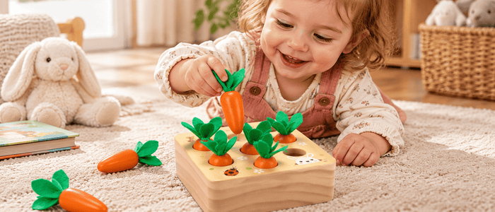 Montessori Wooden Carrot Puzzle Toy
