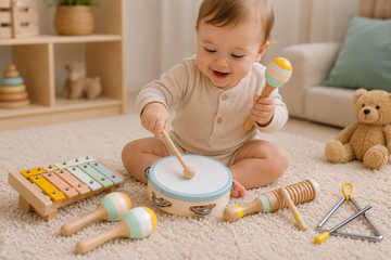 Montessori Wooden Baby Musical Instruments Set: Fun Percussion Play for Toddlers