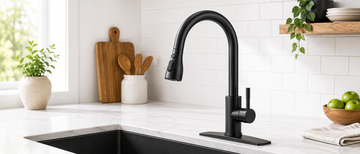 stainless Steel Kitchen Faucet with Pull-Down Sprayer & High-Arc Single Handle Design