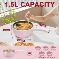 Mini Electric Hot Pot 1.5L – Non-Stick Portable Cooker