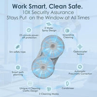 Window cleaning robot with ten reusable cleaning pads