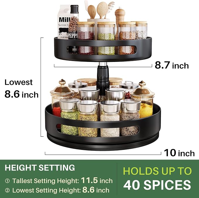 10-inch rotating Lazy Susan spice organizer
