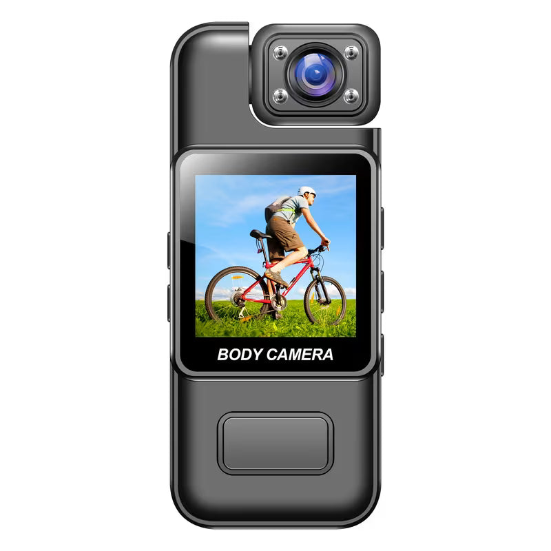 1080P Clip-On Action Camera with Rotating Lens and Night Vision