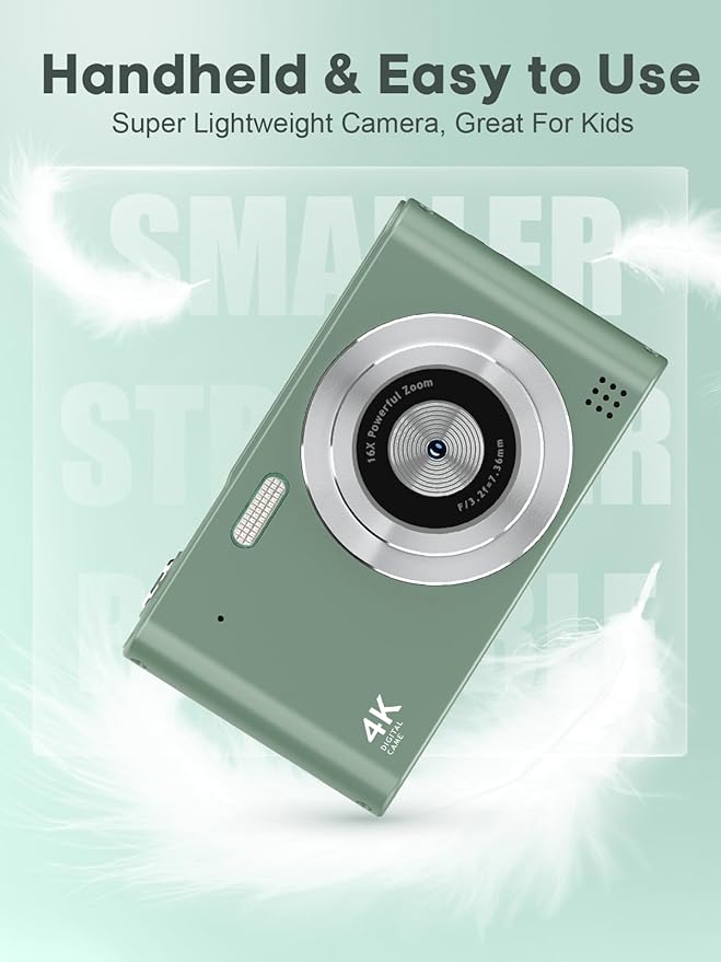  1080P HD digital camera with 16X zoom lens for detailed close-up shots