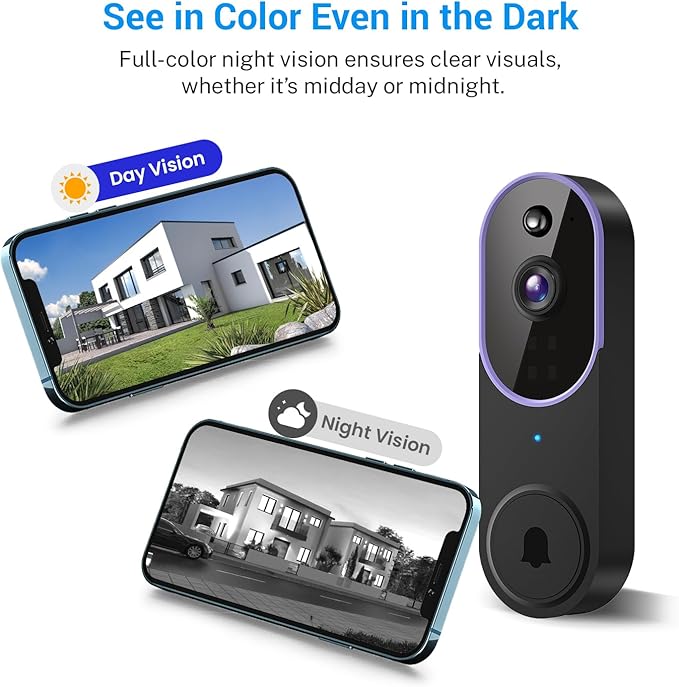 Live View access from your smartphone with the 1080p Wireless Video Doorbell Camera.
