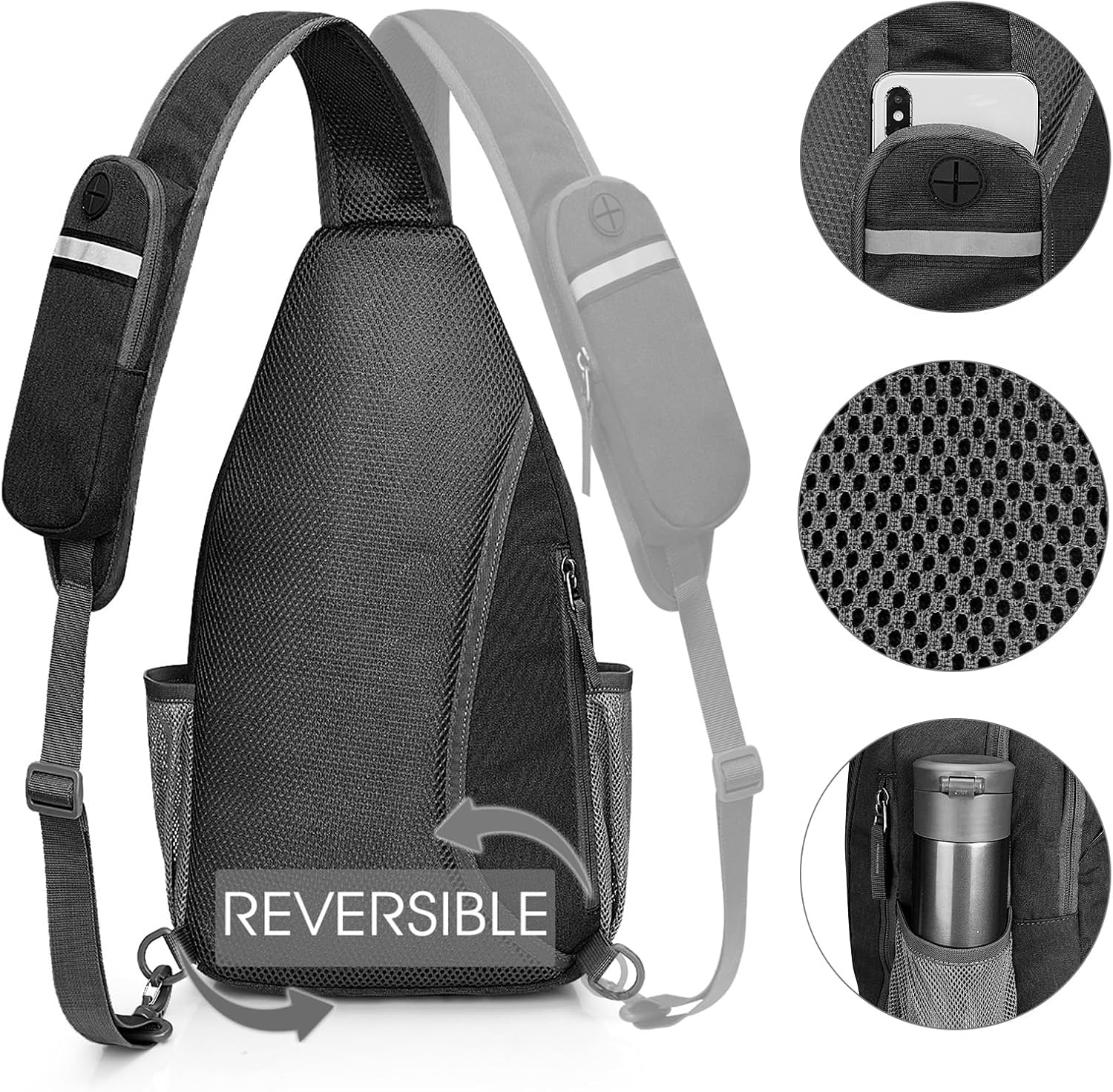 10L durable polyester sling bag for carrying essentials