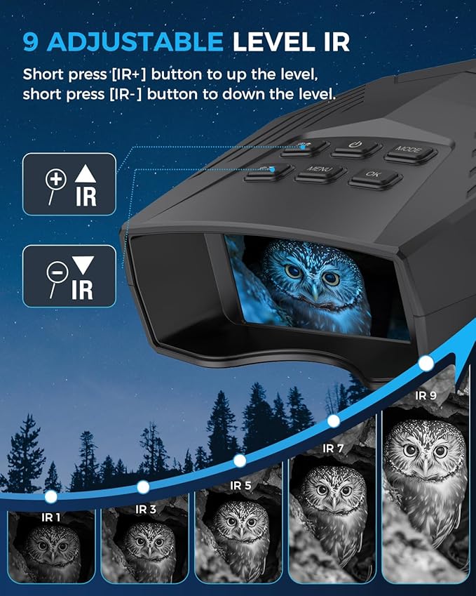10X digital zoom night vision binoculars for long distance viewing