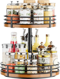 12-inch wooden Lazy Susan rotating organizer