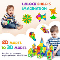 120 piece colorful magnetic tile set for creative construction play