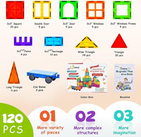 120PCS magnetic tiles set for kids with stronger magnets for creative building