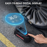 12V car tyre inflator with digital pressure display and LED light
