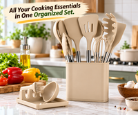Silicone Spatula & Spoon Cooking Set for Home Kitchen