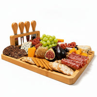 14 x 11 inch bamboo cheese serving board for snacks and appetizers