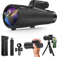 Monocular telescope with tripod for stable viewing