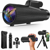 Monocular telescope with tripod for stable viewing