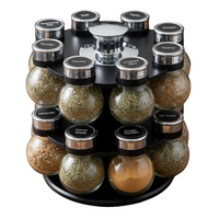16-jar revolving spice rack for kitchen countertop