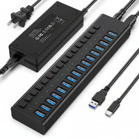 16-port powered USB hub for computer and laptop connectivity