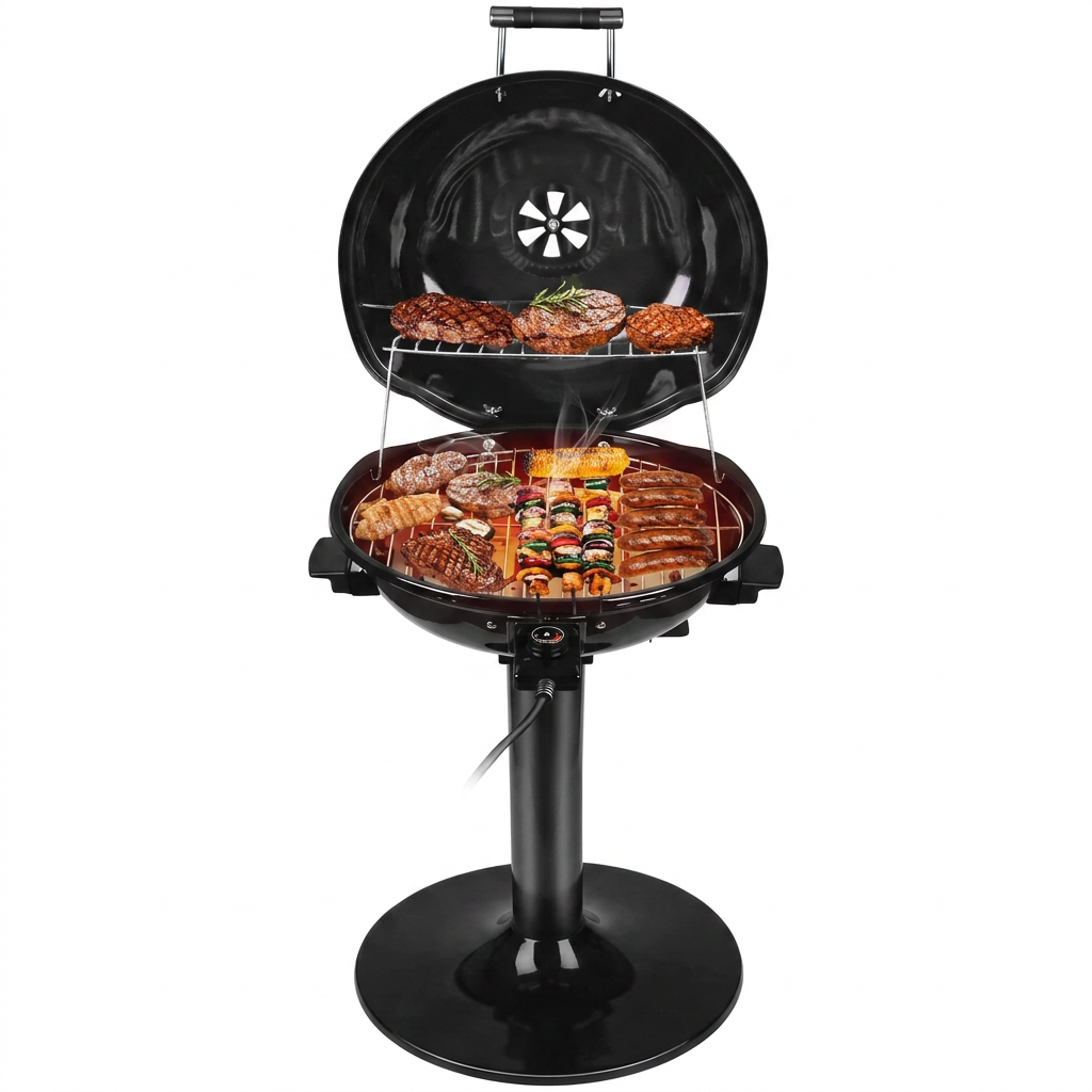 1600W electric BBQ grill with removable stand