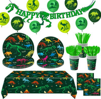  166 piece dinosaur birthday party supplies set with plates cups napkins and decorations