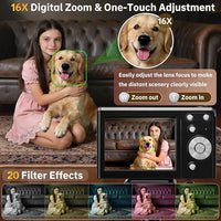 Compact camera with 16X zoom for long distance photography
