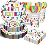 175 piece birthday party tableware set with plates and napkins