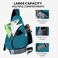 18L travel sling backpack side view with adjustable shoulder strap