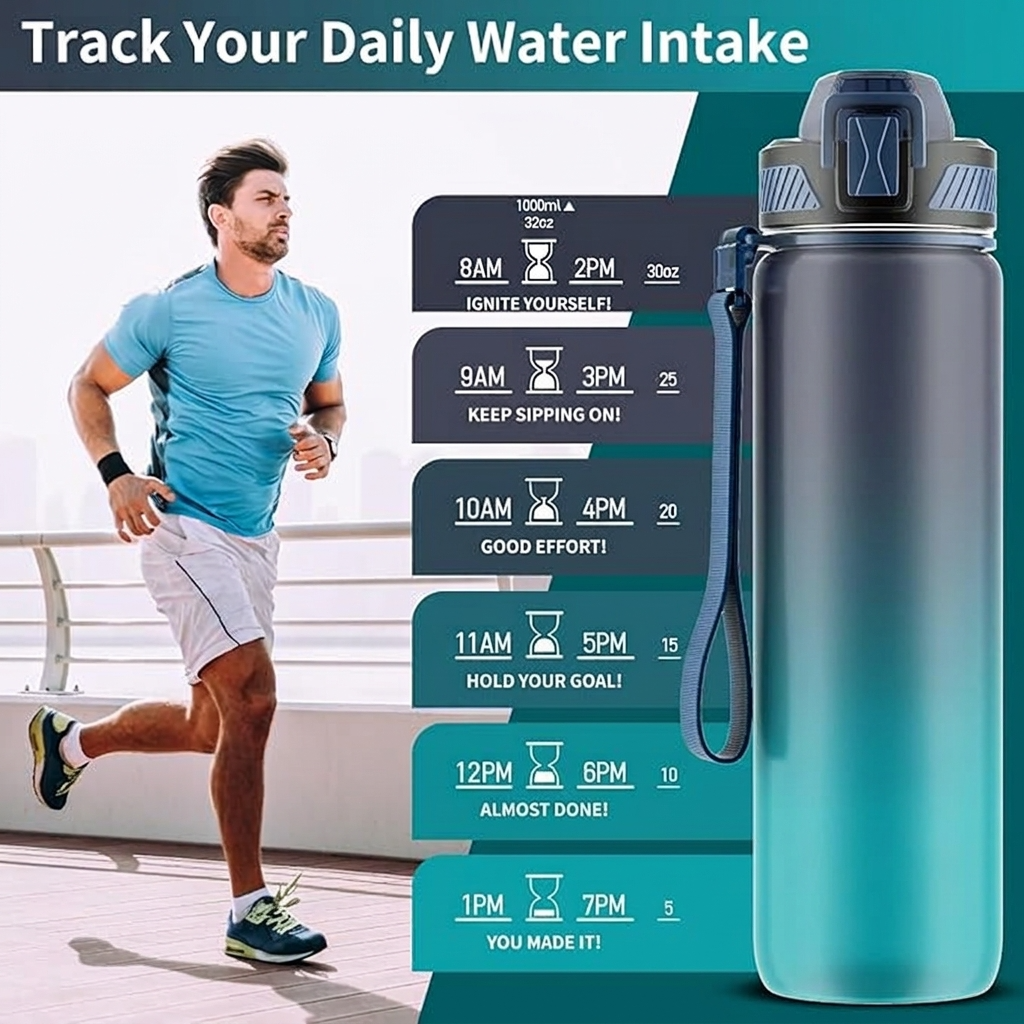 BPA-Free 32oz Water Bottle with Straw