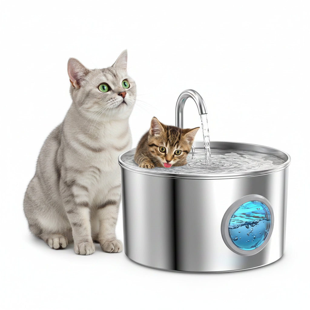 2.2L stainless steel pet water dispenser
