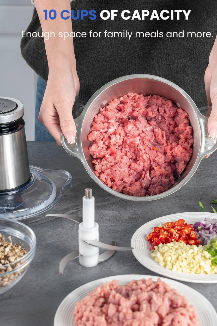 2.3-litre large-capacity food processor for everyday ingredients