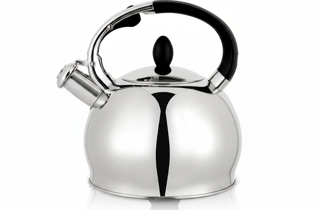 2.7QT silver stainless steel whistling tea kettle