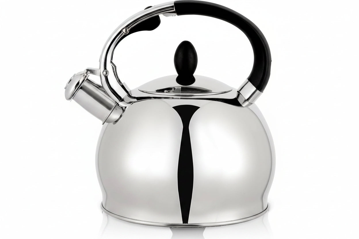 2.7QT silver stainless steel whistling tea kettle