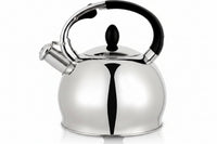 2.7QT silver stainless steel whistling tea kettle