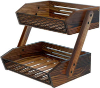 Rustic Brown Fruit and Vegetable Countertop Organiser