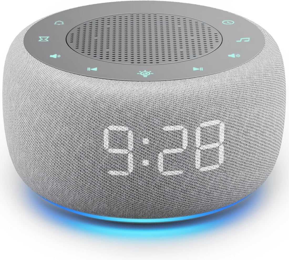 2-in-1 alarm clock with digital display and ambient night light