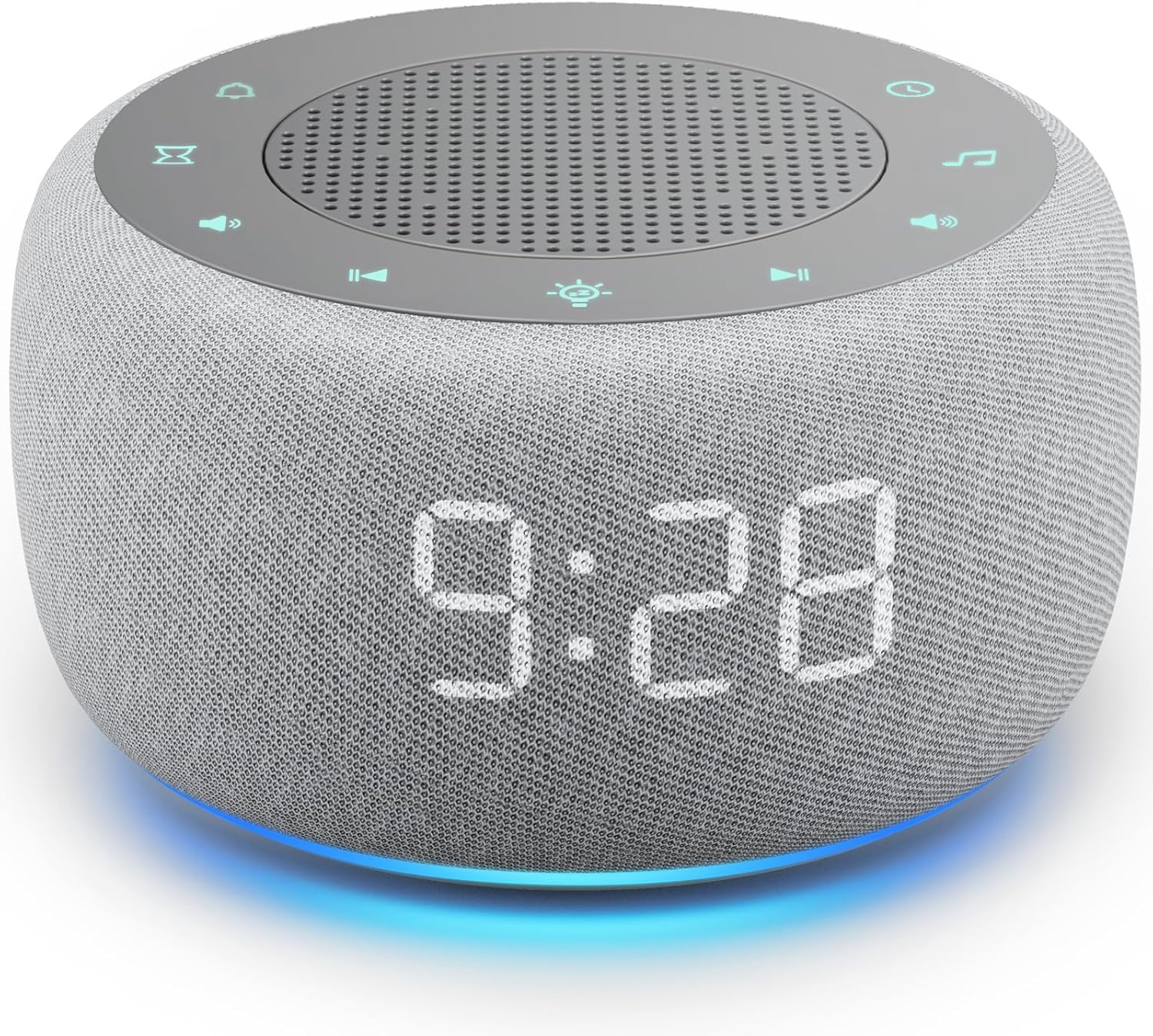 2-in-1 alarm clock with digital display and ambient night light