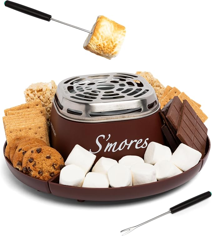 2-in-1 electric chocolate melting pot and marshmallow roaster