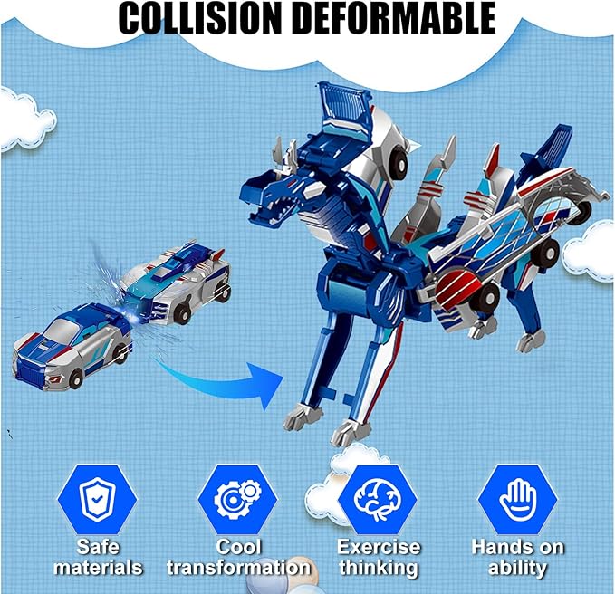 2 in 1 dino robot car toy for kids action play