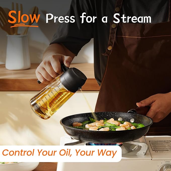 Refillable Glass Oil Sprayer for Cooking, Salad Dressing and Frying