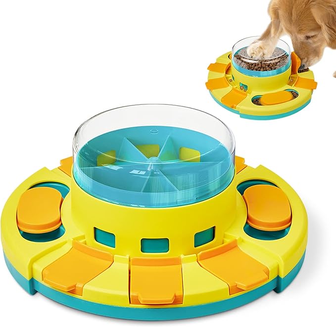 2-level dog activity toy with treat compartment design