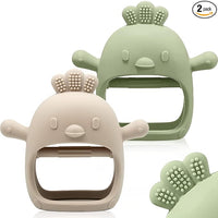 2 pack baby silicone teething toys for gum relief