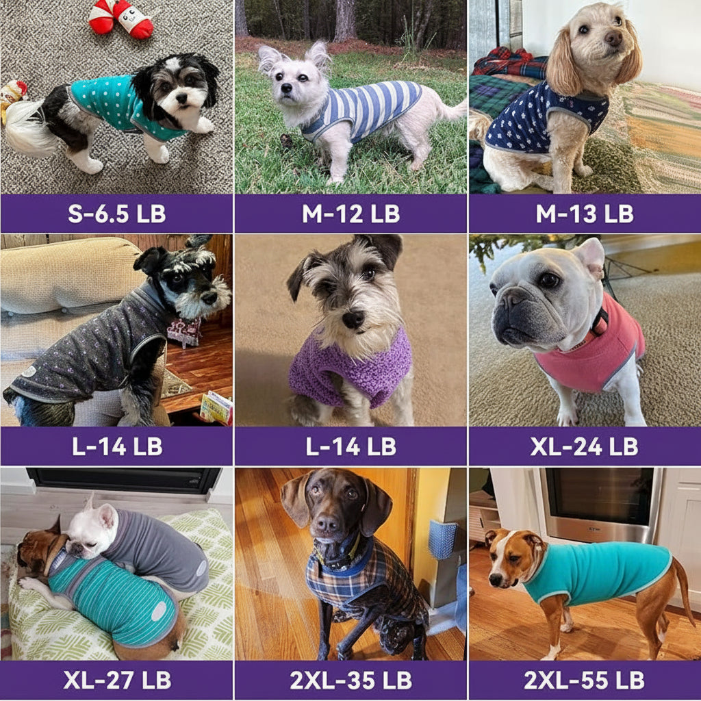 Two Pack Fleece Dog Sweater Vest With Reflective Stripe Design