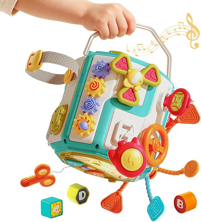 20 in 1 busy board activity cube for toddlers 1 to 3 years