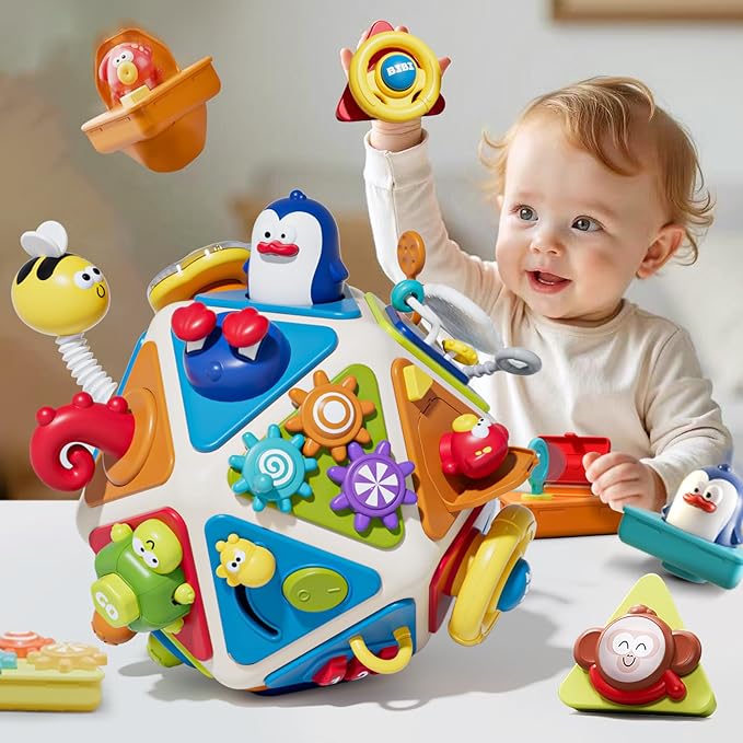 20 in 1 busy board activity cube for toddlers age 1 to 3