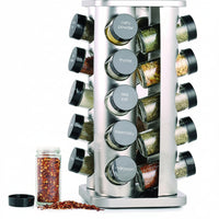 20-jar rotating spice rack with countertop stand