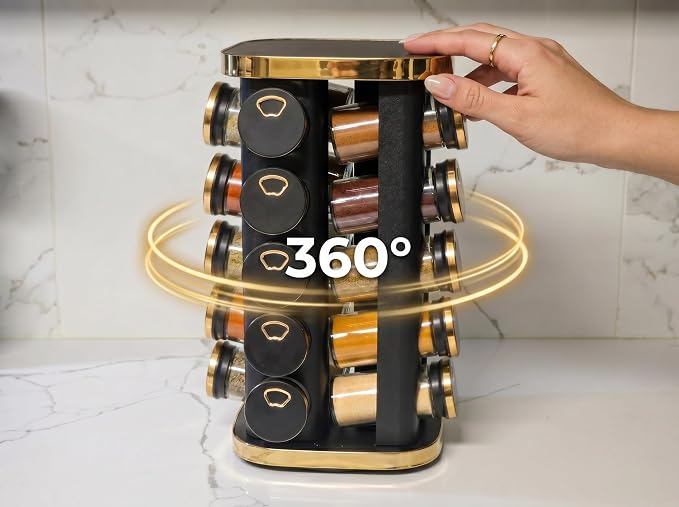 20-piece spice jar storage set for kitchen