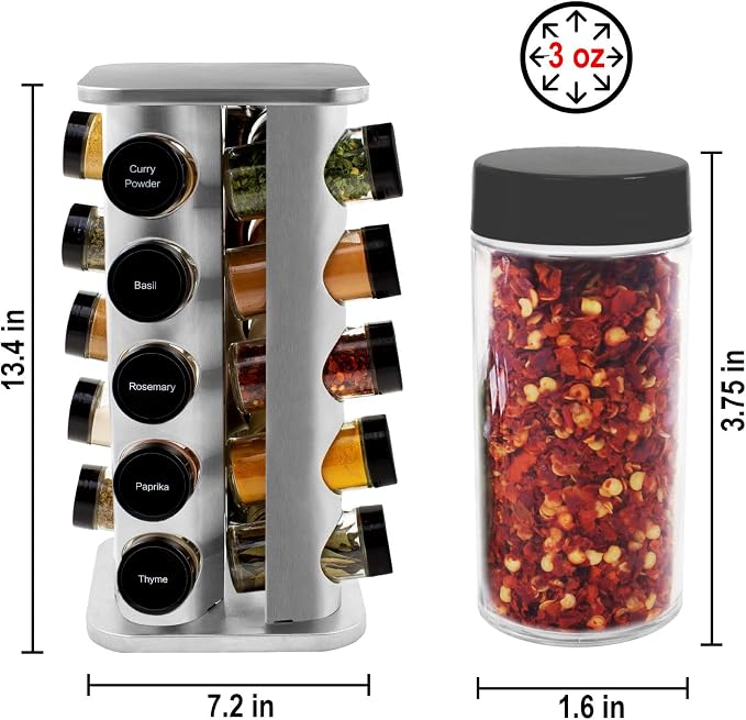 20-piece glass jar spice storage set