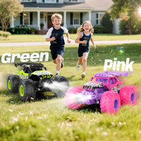 Rechargeable all terrain RC car with large monster truck wheels